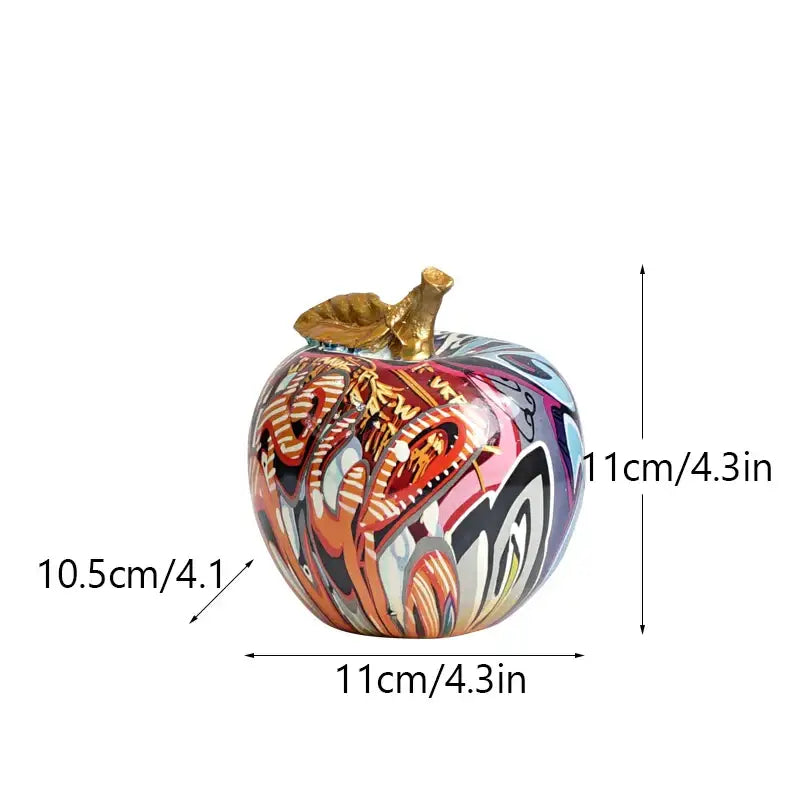 Graffiti Apple Resin Sculpture