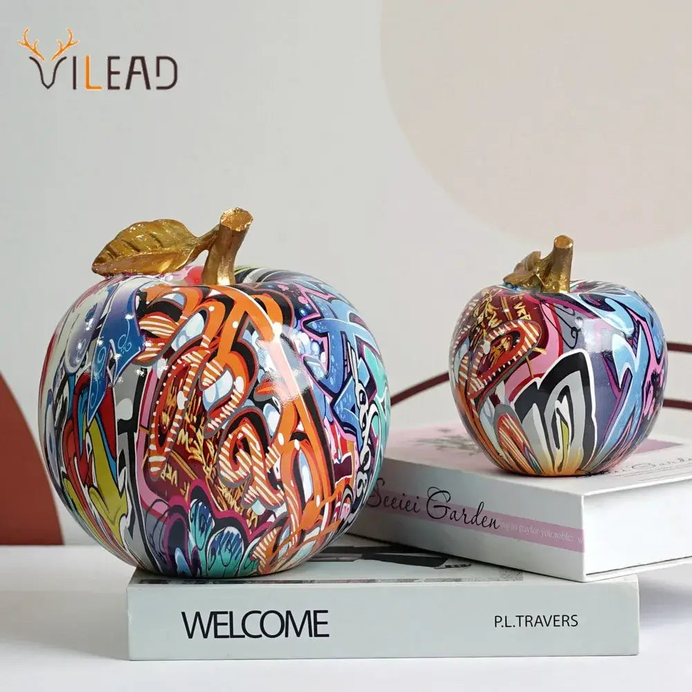Graffiti Apple Resin Sculpture