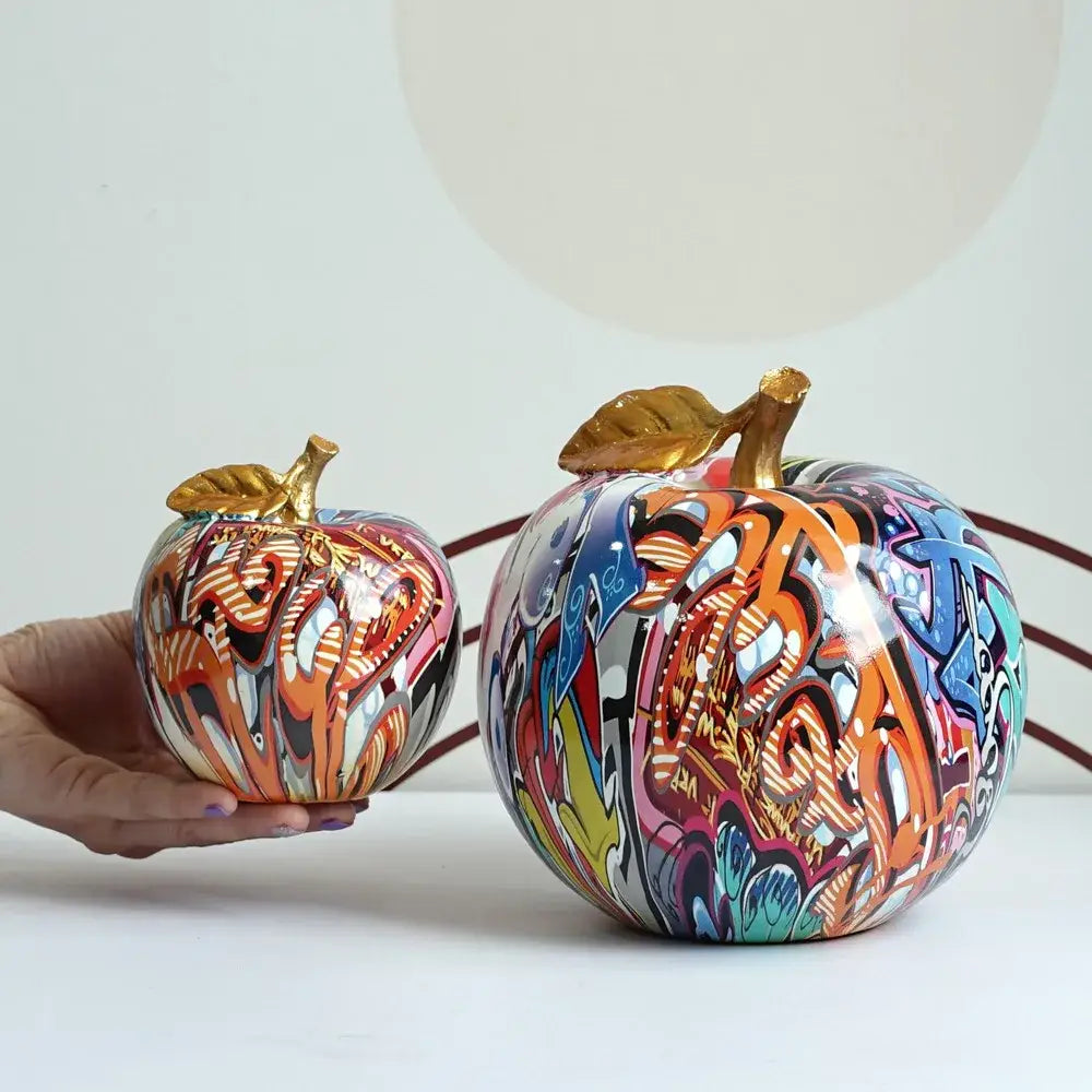 Graffiti Apple Resin Sculpture