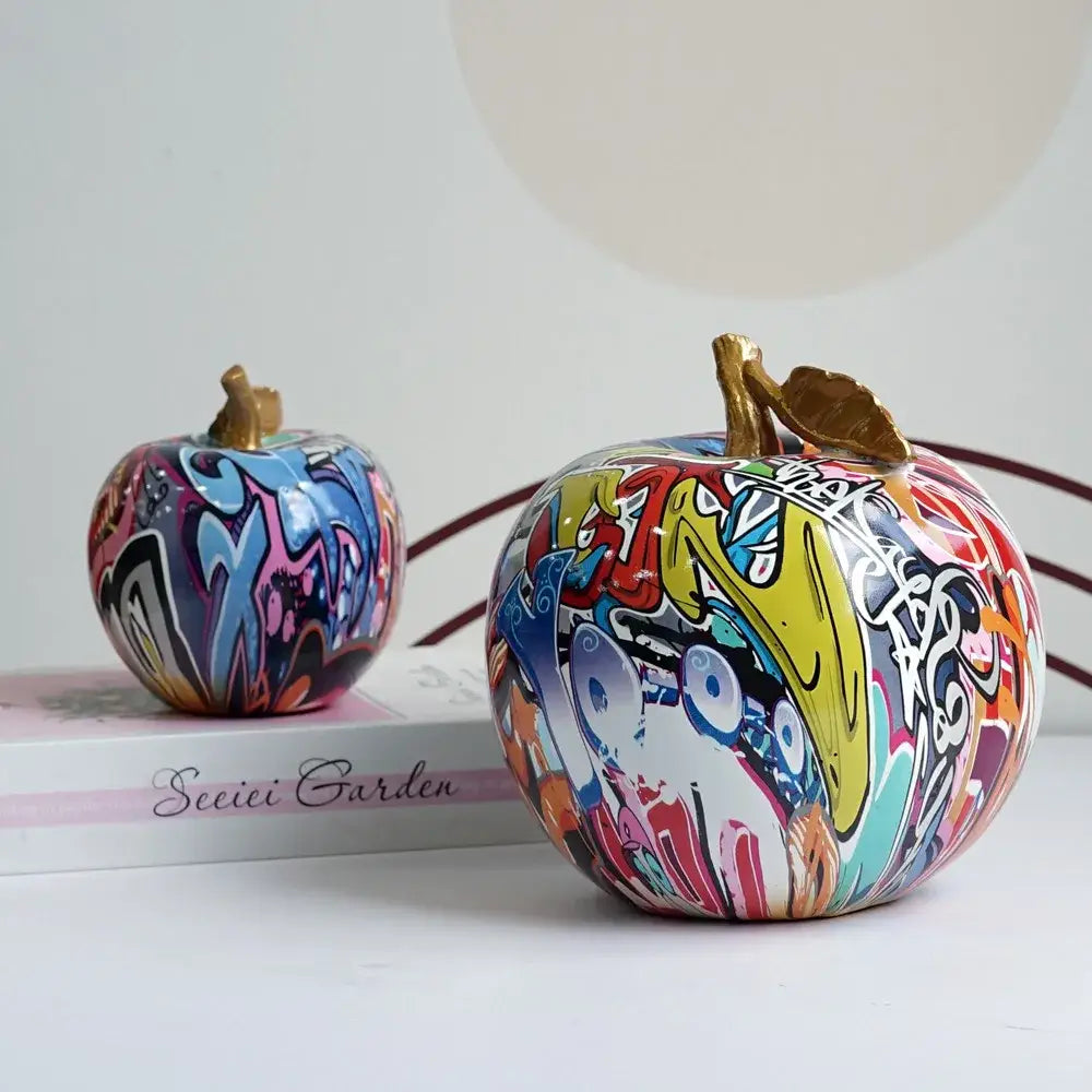 Graffiti Apple Resin Sculpture