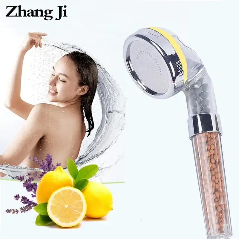 Chrome Aroma Shower Head Lavender Lemon Rose