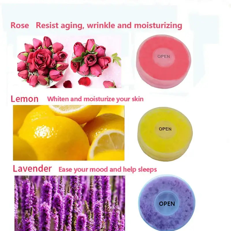 Chrome Aroma Shower Head Lavender Lemon Rose