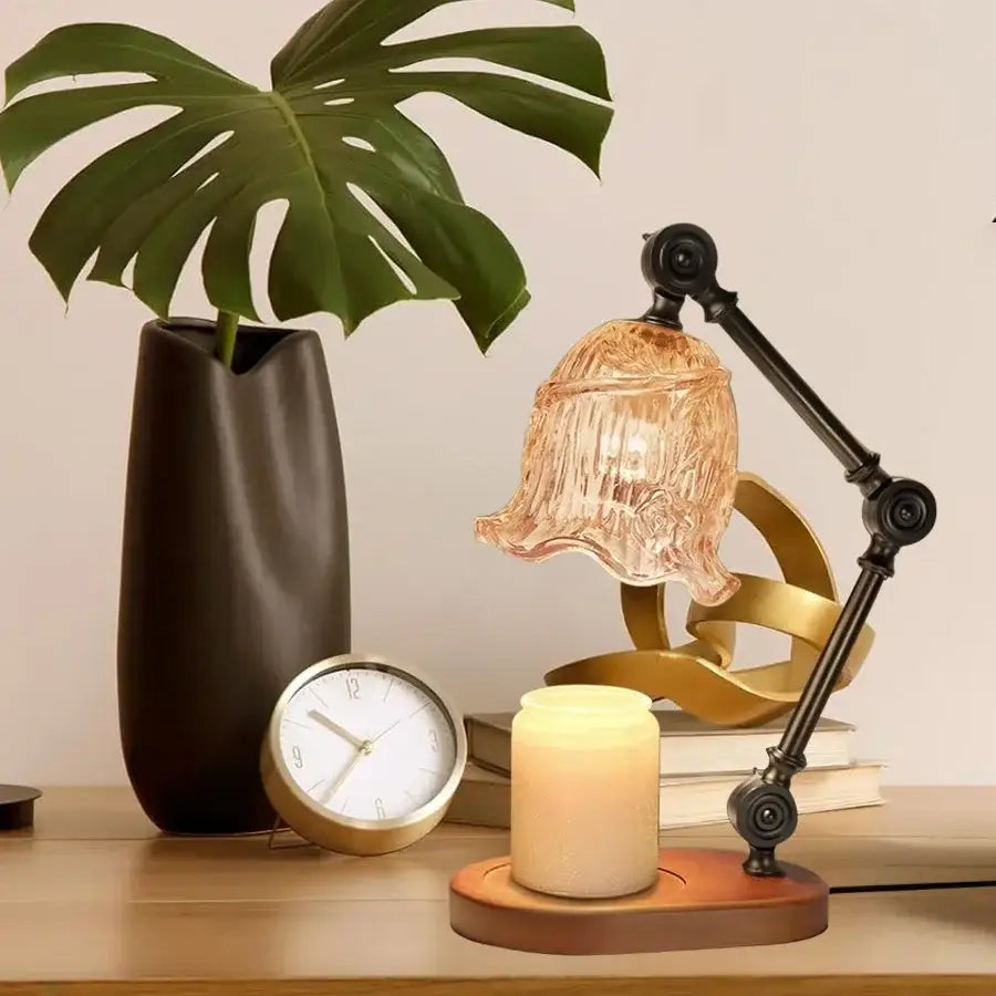 Amber Glass Wax Lamp