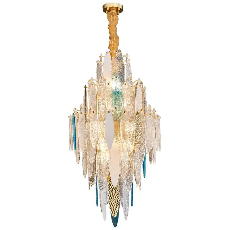 Amber Gold Glass Chandelier