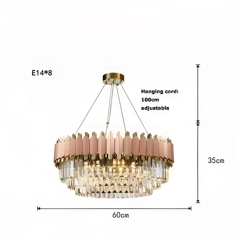 Gray Gold Crystal Chandelier