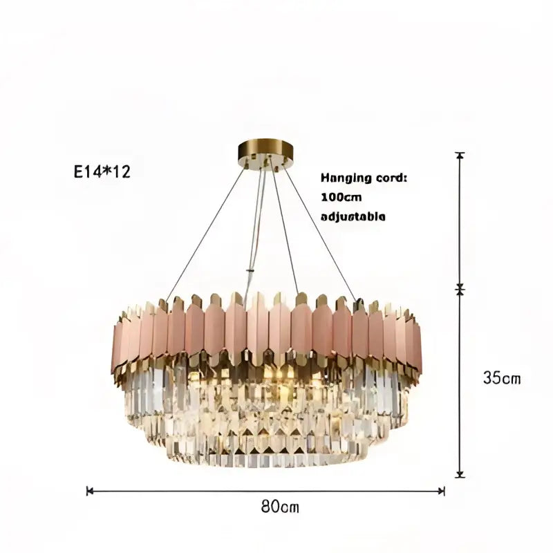 Gray Gold Crystal Chandelier