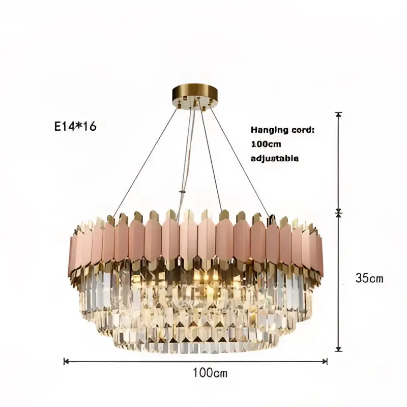 Gray Gold Crystal Chandelier