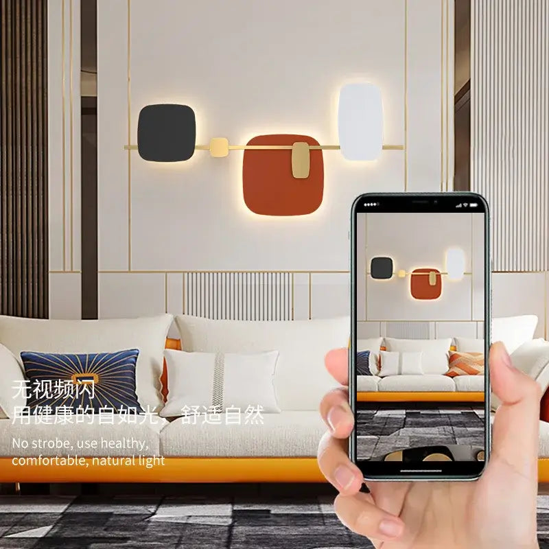 Wall Lamp Minimalist Orange White Bedroom Sconce
