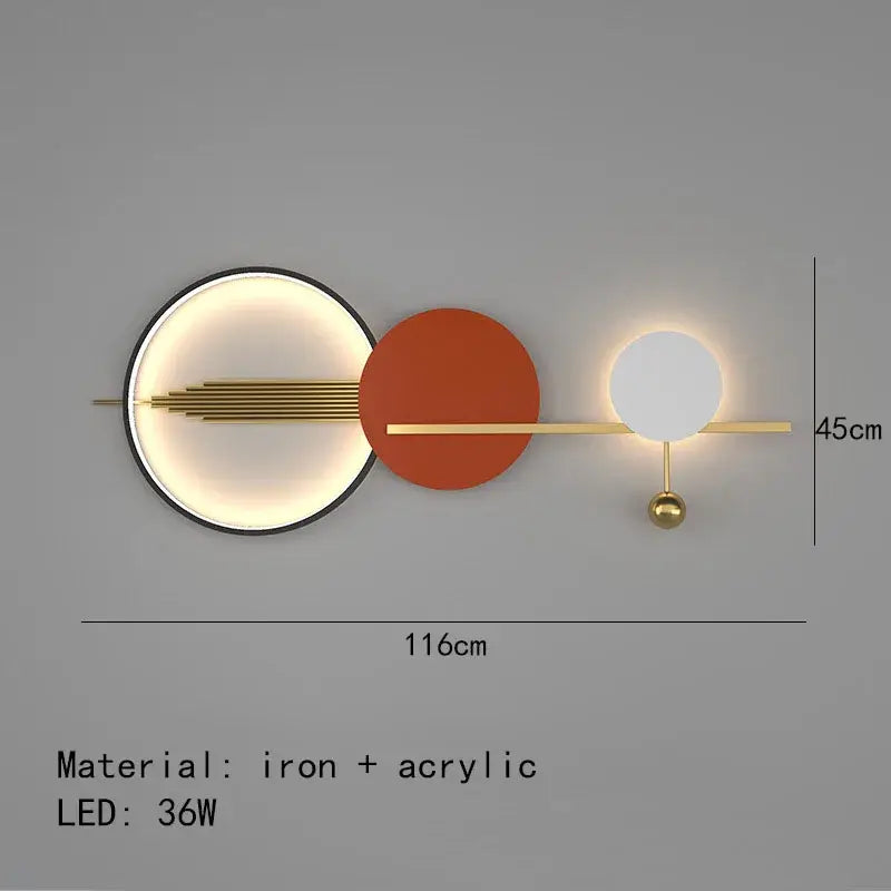 Wall Lamp Minimalist Orange White Bedroom Sconce