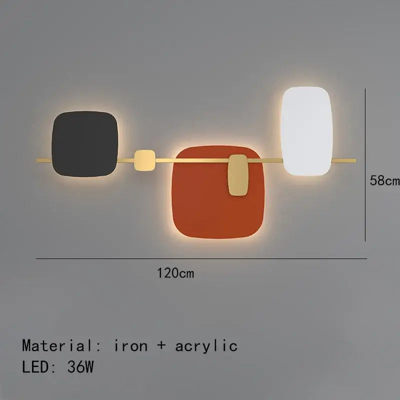 Wall Lamp Minimalist Orange White Bedroom Sconce