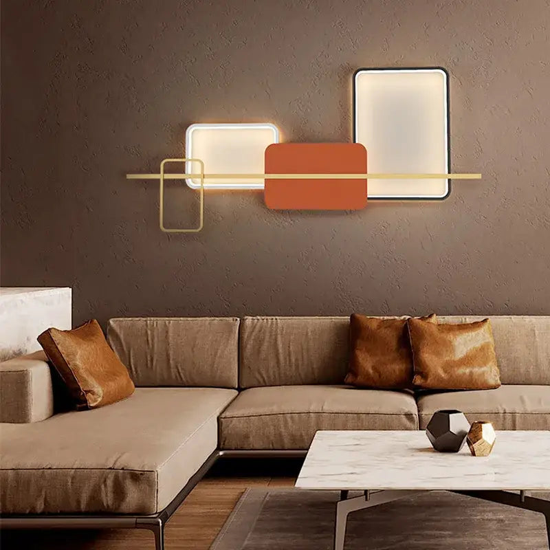 Wall Lamp Minimalist Orange White Bedroom Sconce