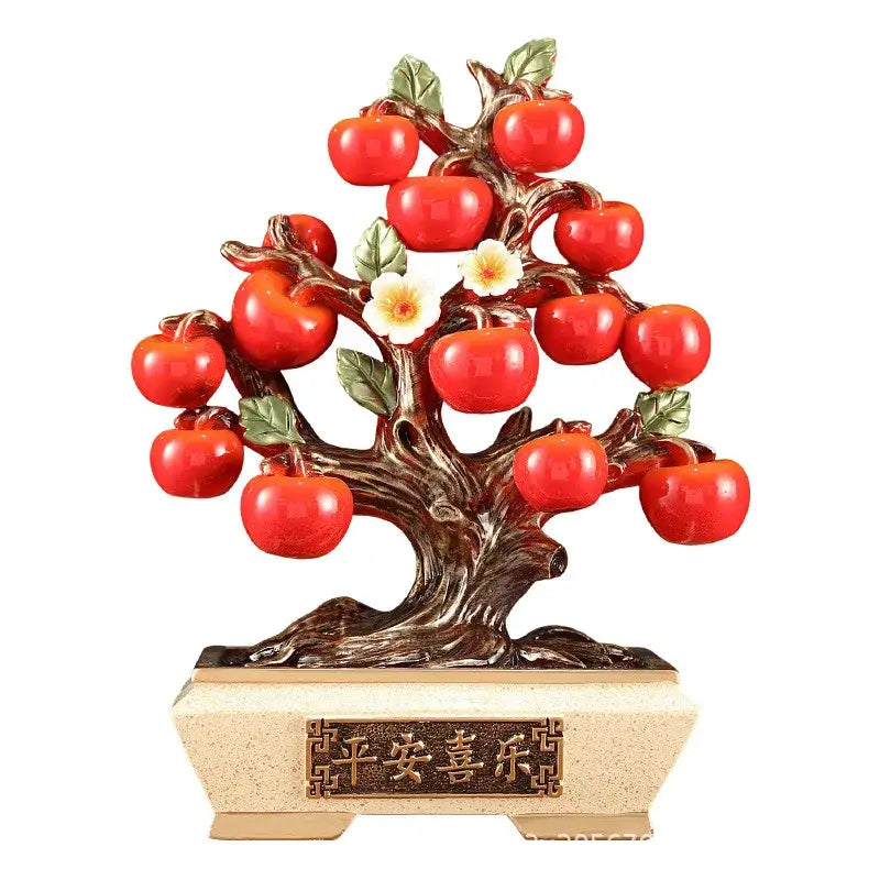 Gold Red Ceramic Fruit Bowl