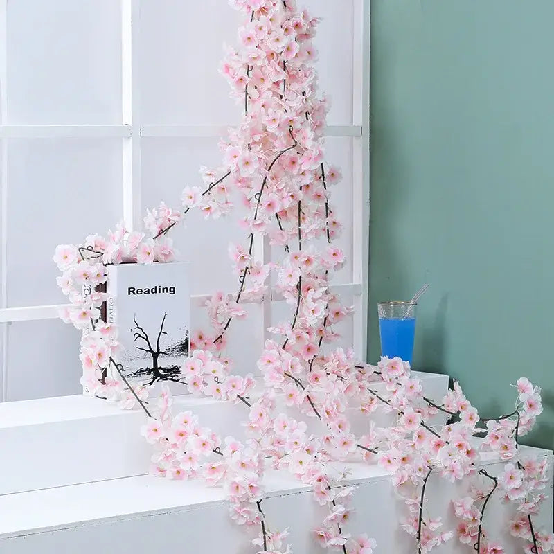 Pink Sakura Flower Vine Silk 240cm