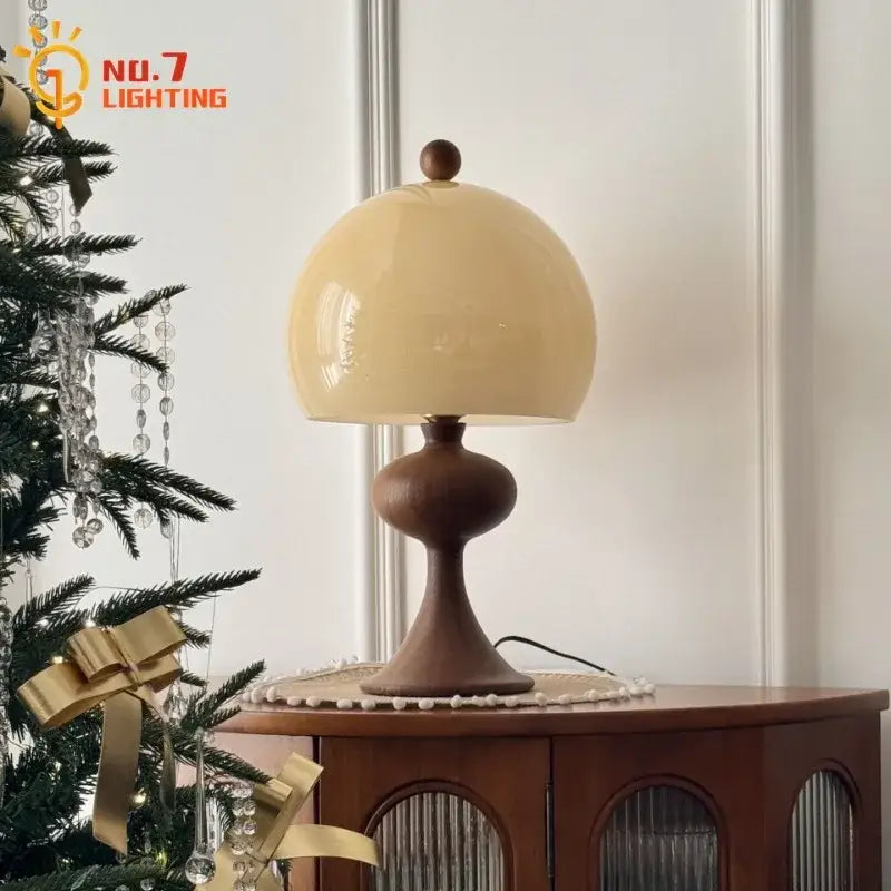 Amber Wood Table Lamp