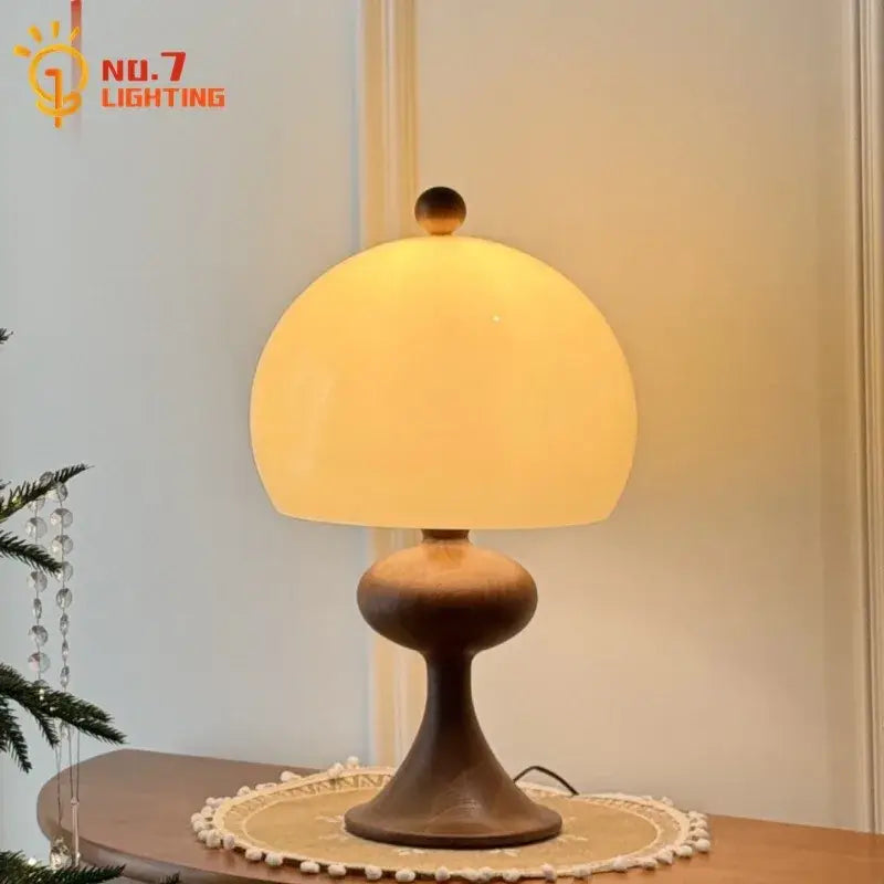 Amber Wood Table Lamp