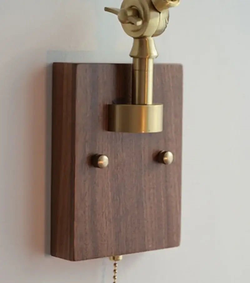 Ash Wood Blue Wall Sconce