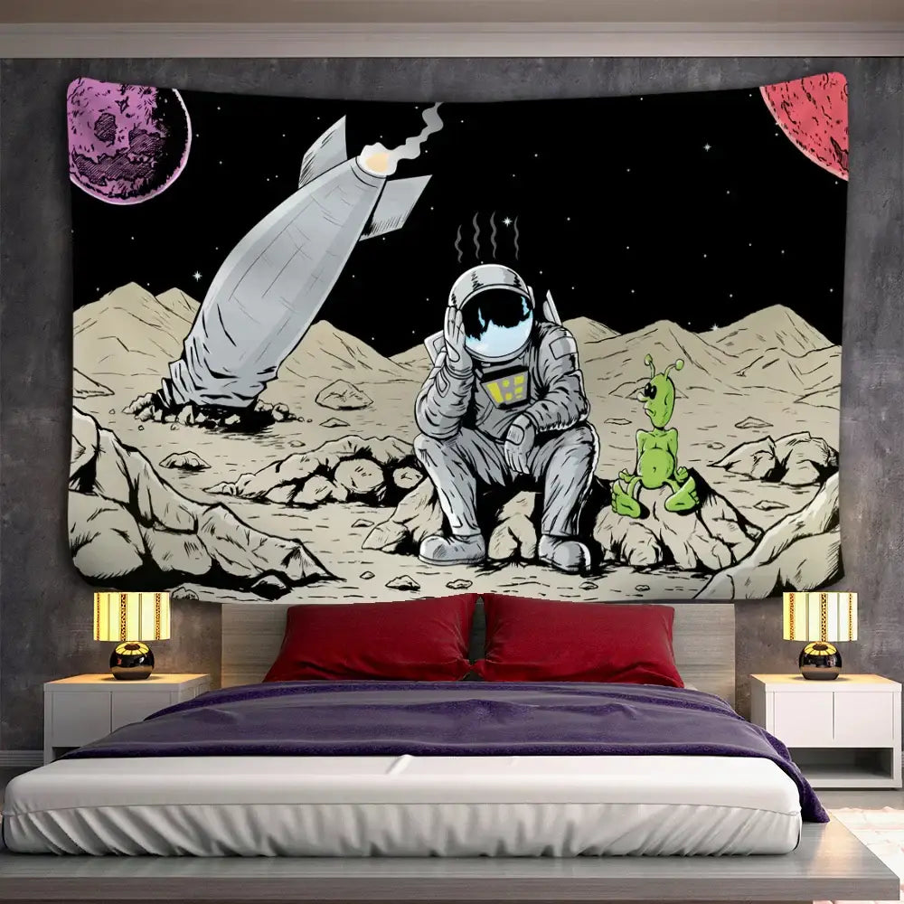 Alien Astronaut Wall Tapestry