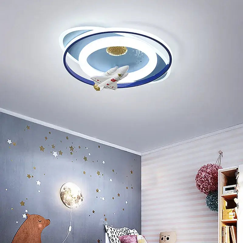 Blue Rocket Ceiling Light