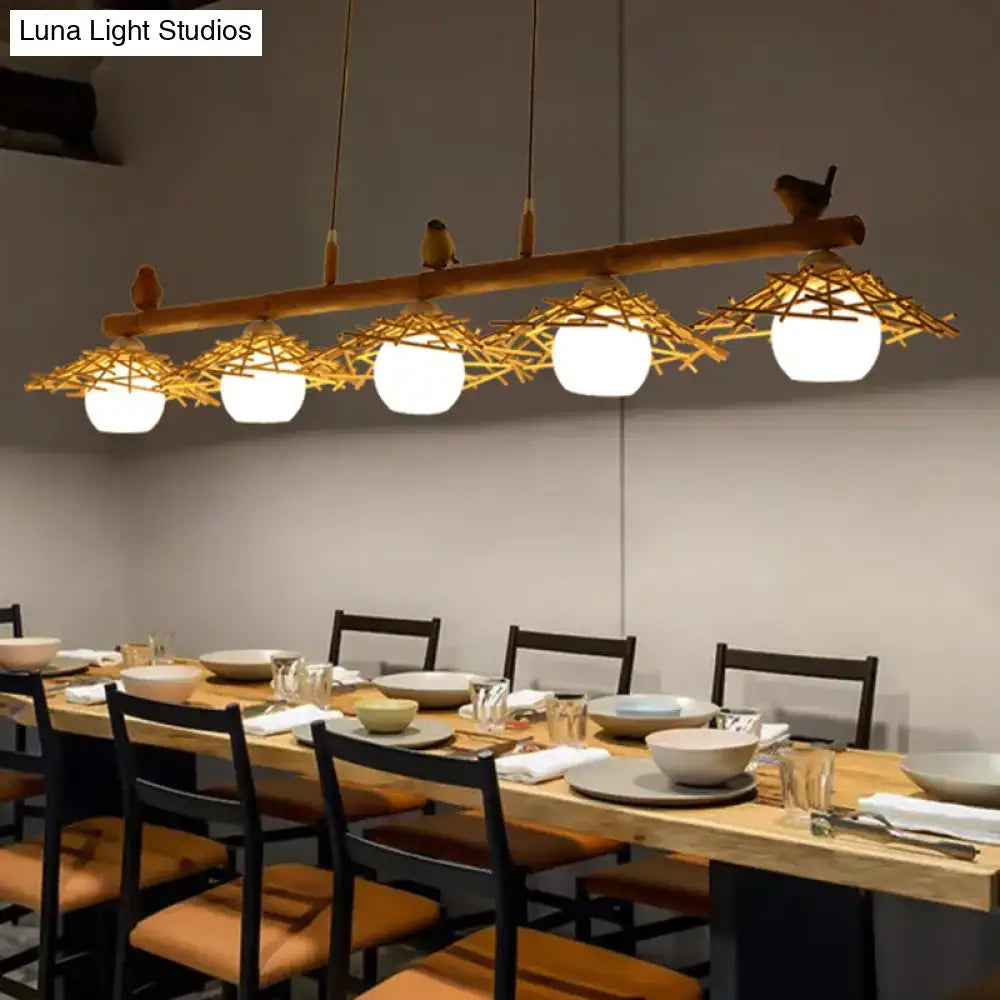 Bamboo Globe Pendant Light
