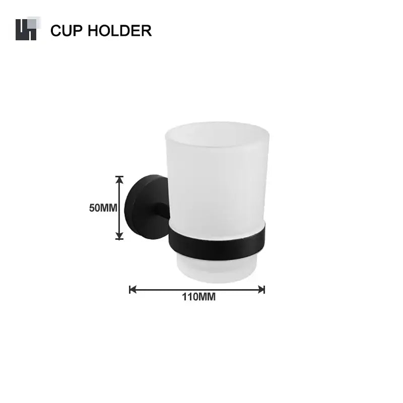 Black Glass Bathroom Set
