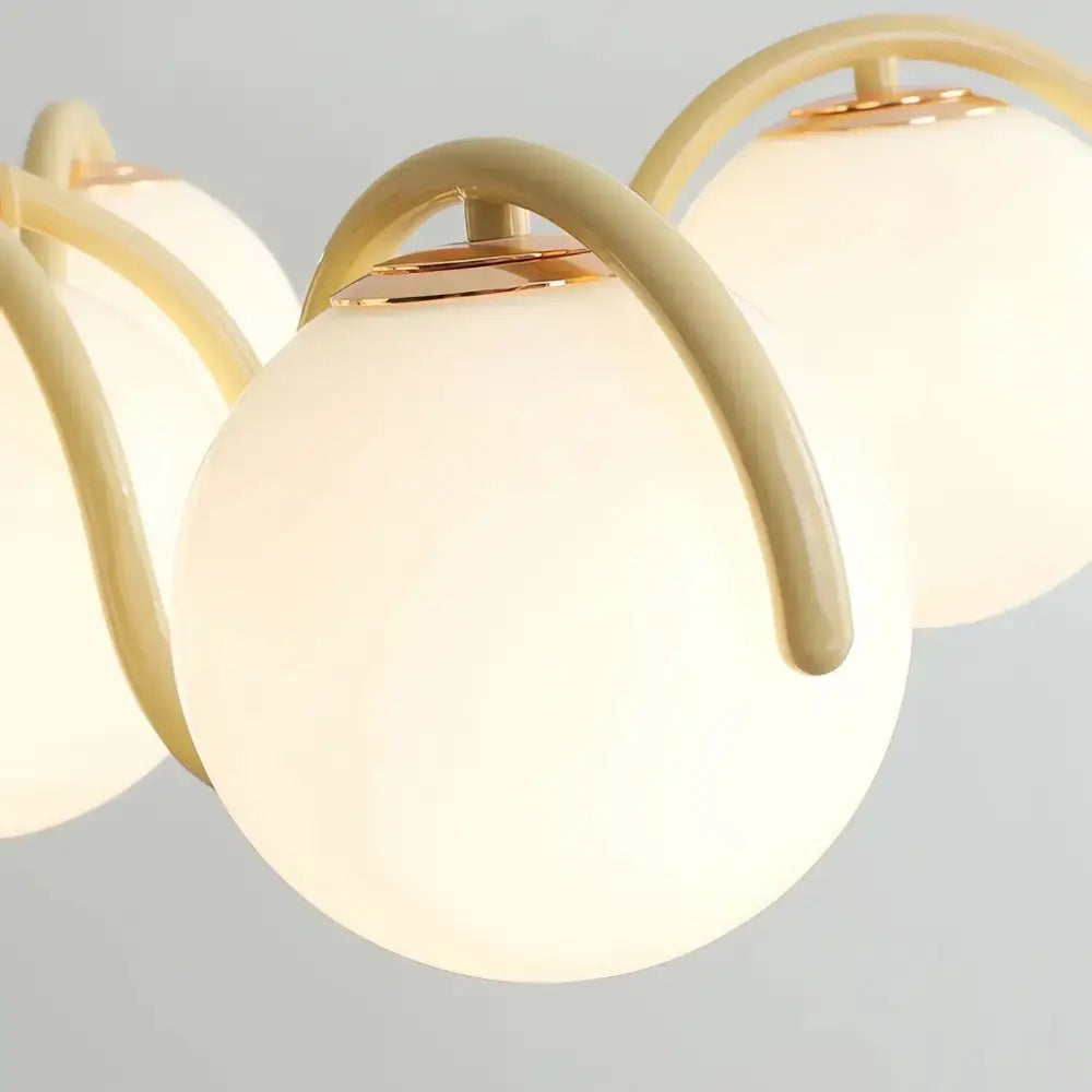 Gold Frosted Glass Pendant Nordic Cream