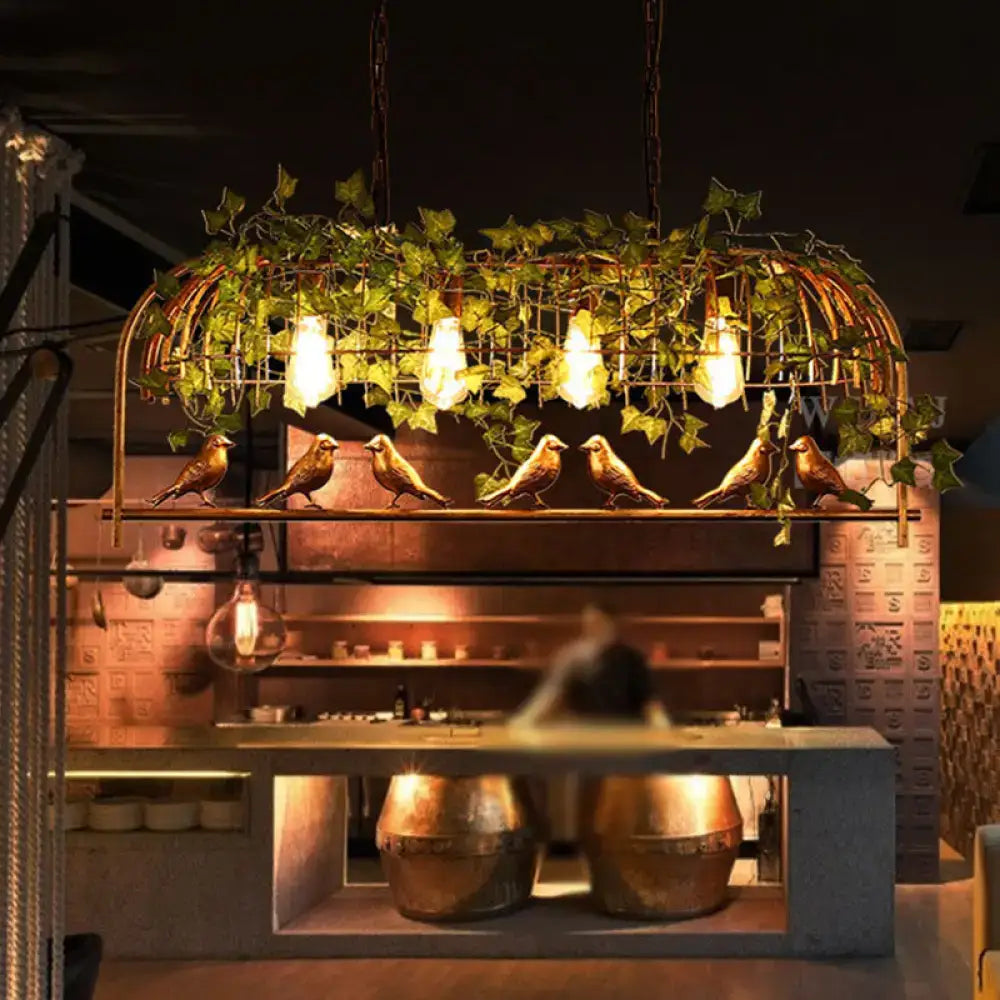 Gold Birdcage Pendant Light