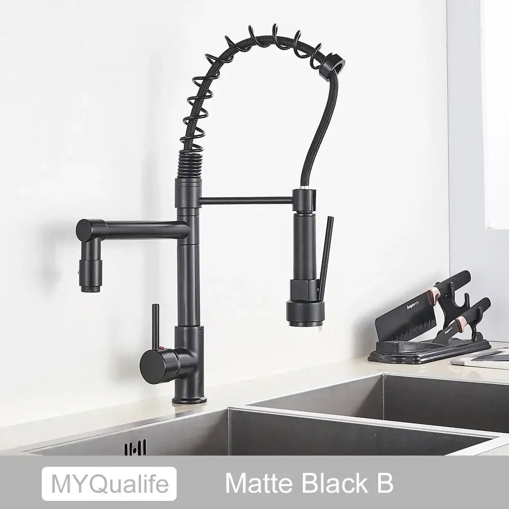 Black Brass Dual Spout Faucet