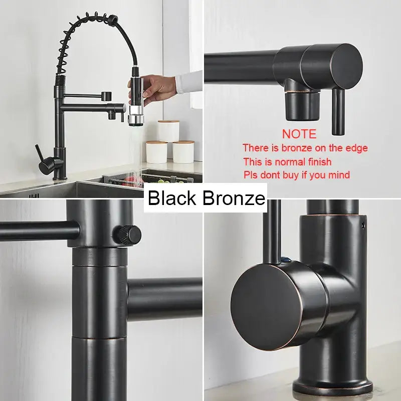 Black Brass Dual Spout Faucet