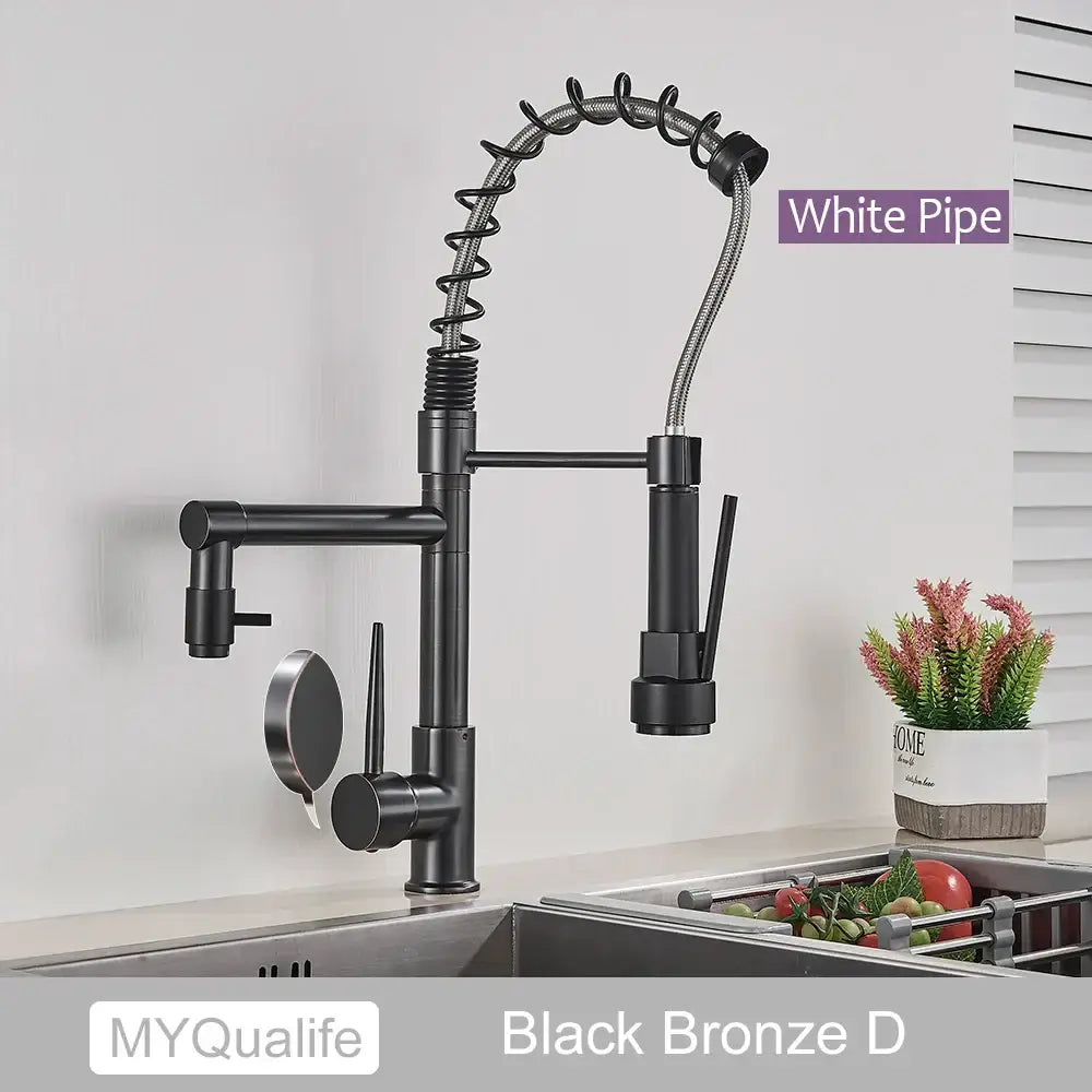 Black Brass Dual Spout Faucet