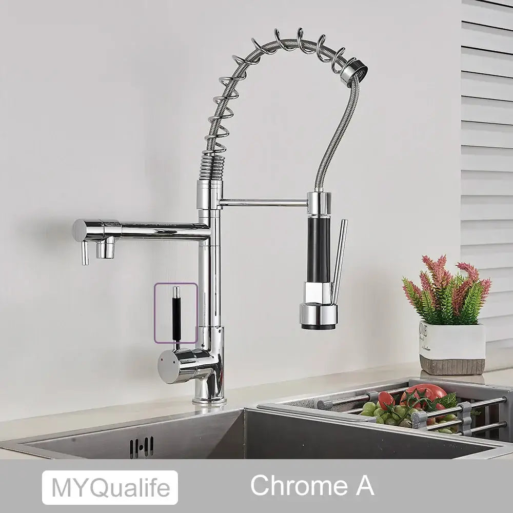 Black Brass Dual Spout Faucet