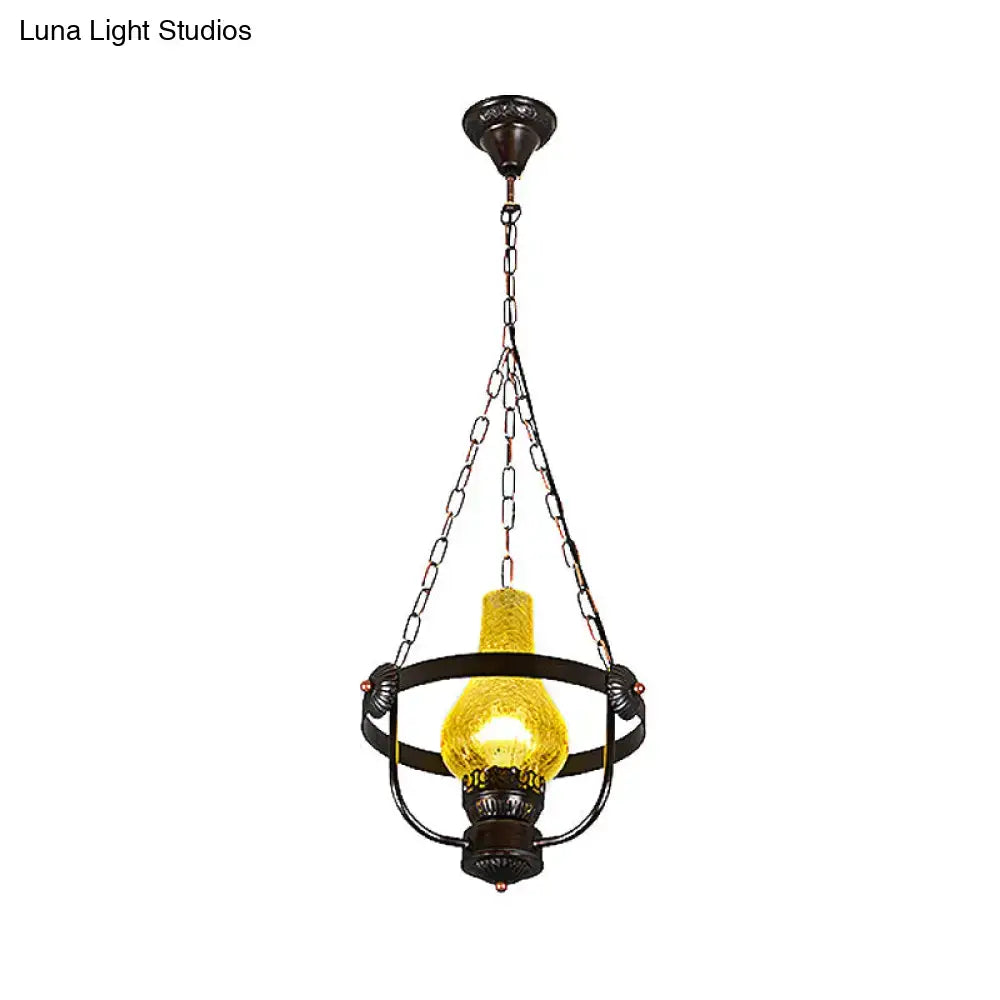 Black Crackle Pendant Light