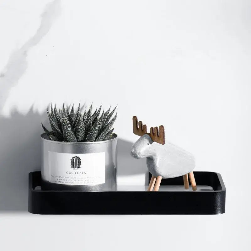 Black Glass Bathroom Shelf 50cm Wall-Mounted