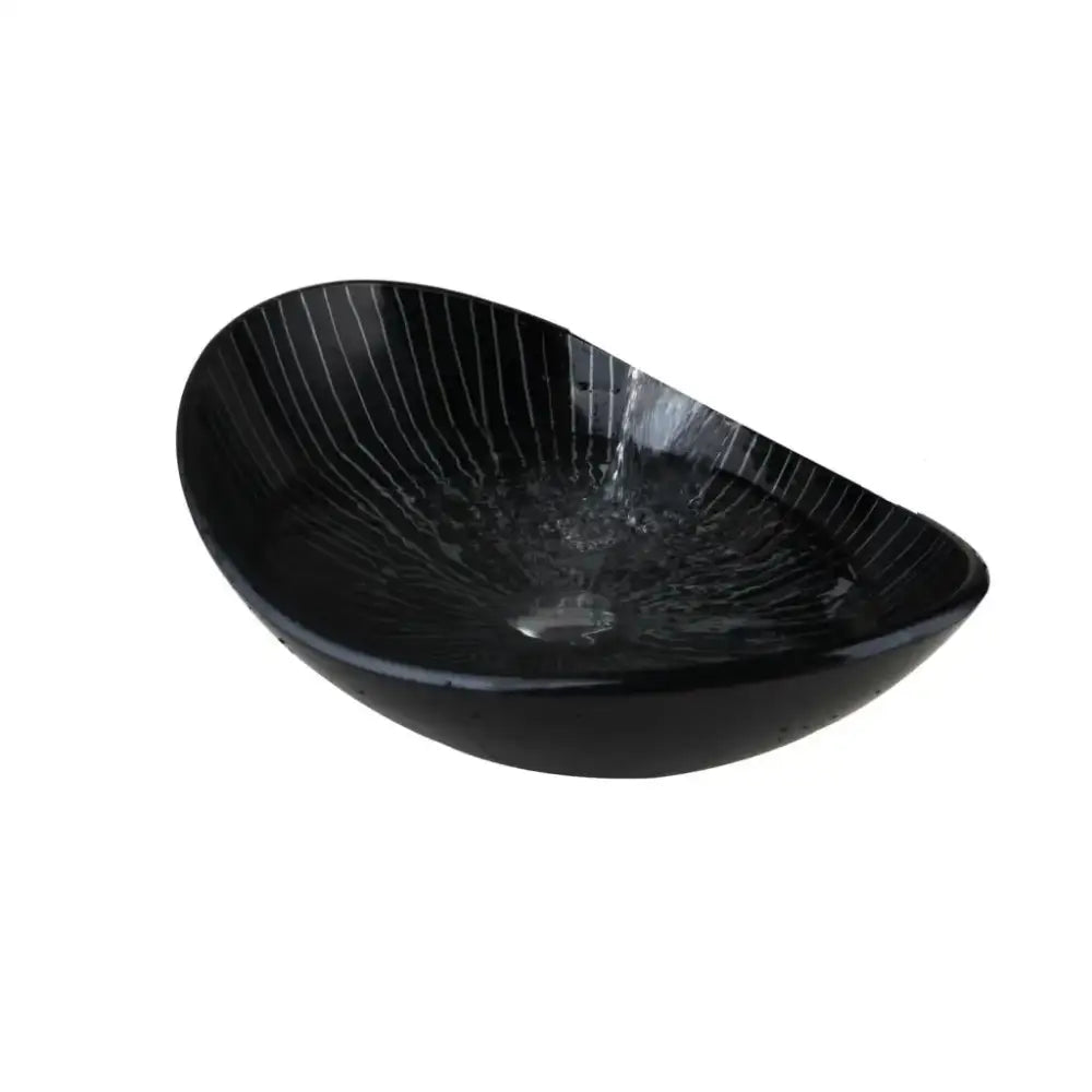 Black Glass Sink Set