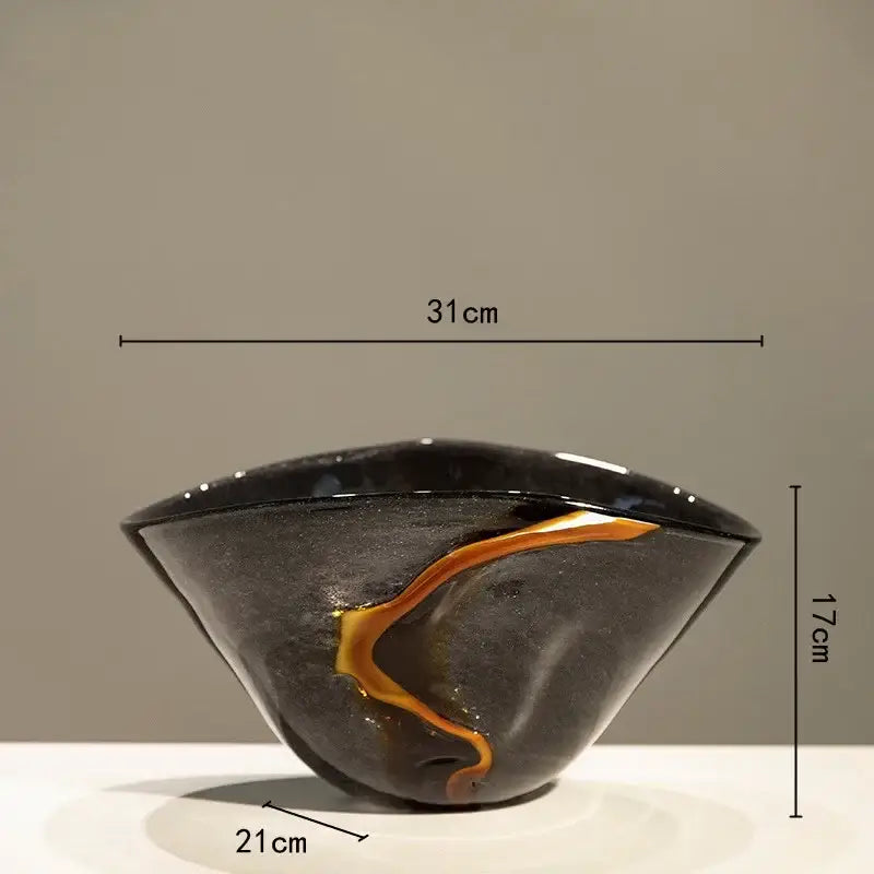 Black Gold Glass Vase