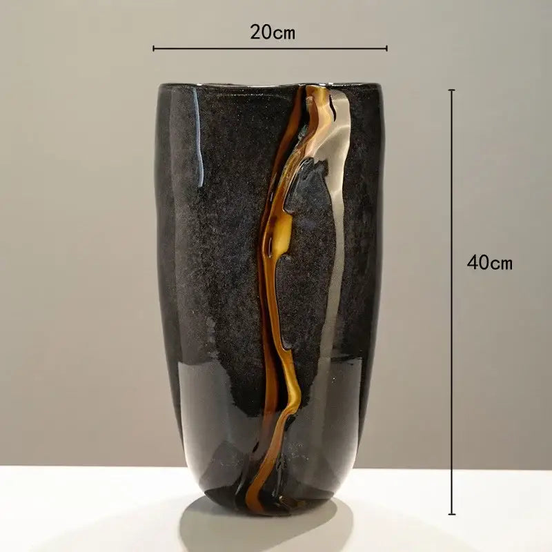Black Gold Glass Vase