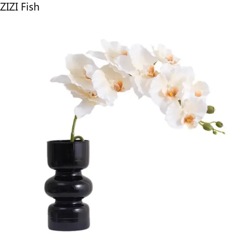 Purple Orchid Glass Vase