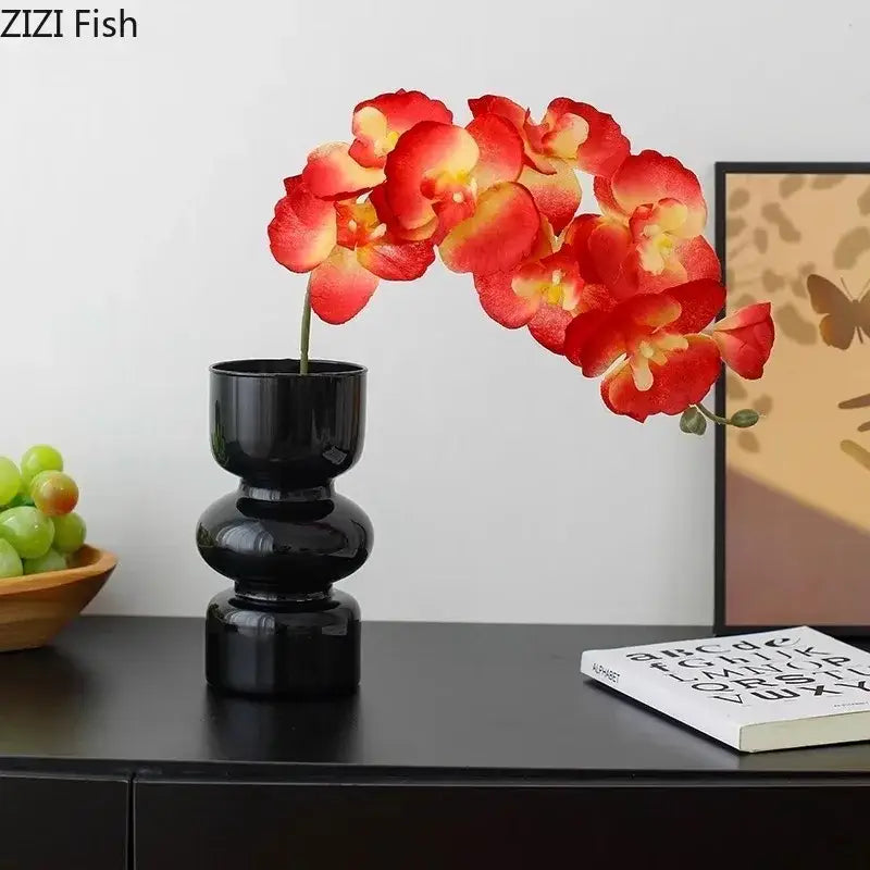 Purple Orchid Glass Vase