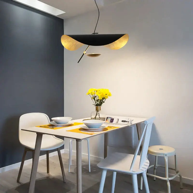 Black Gold 60cm Glass Pendant Light
