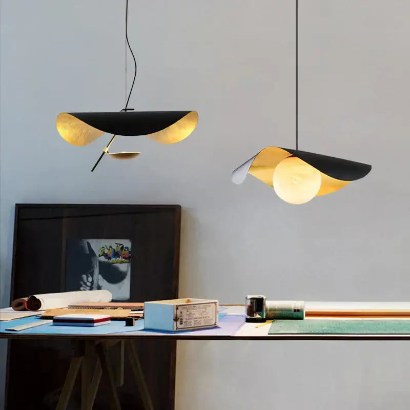 Black Gold 60cm Glass Pendant Light