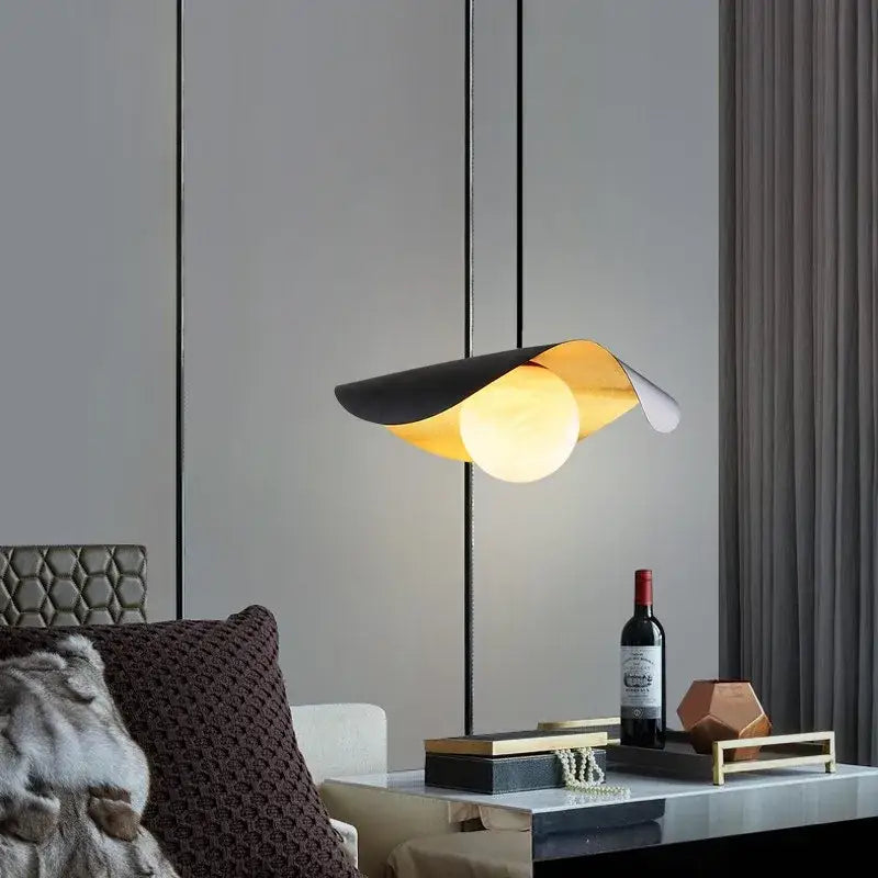 Black Gold 60cm Glass Pendant Light