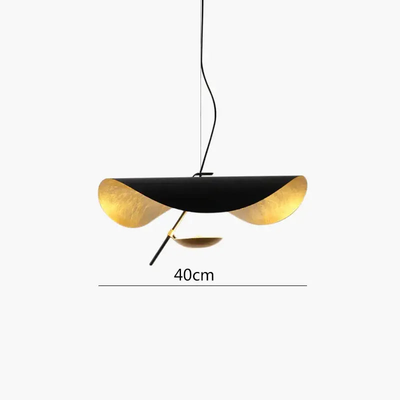 Black Gold 60cm Glass Pendant Light