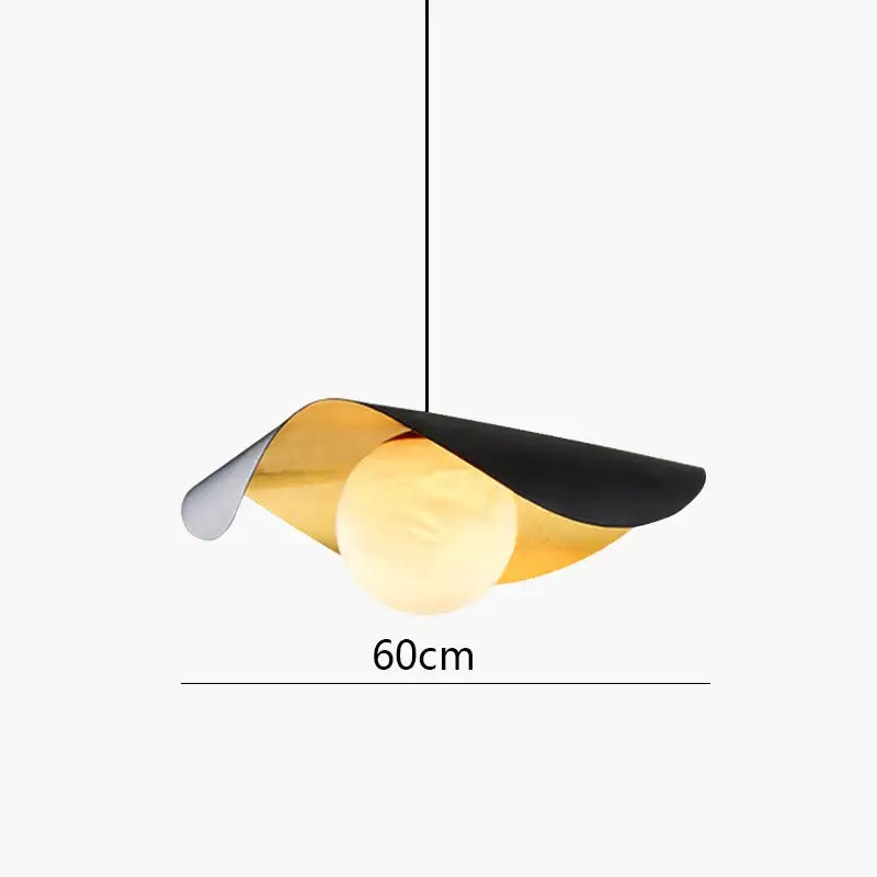 Black Gold 60cm Glass Pendant Light