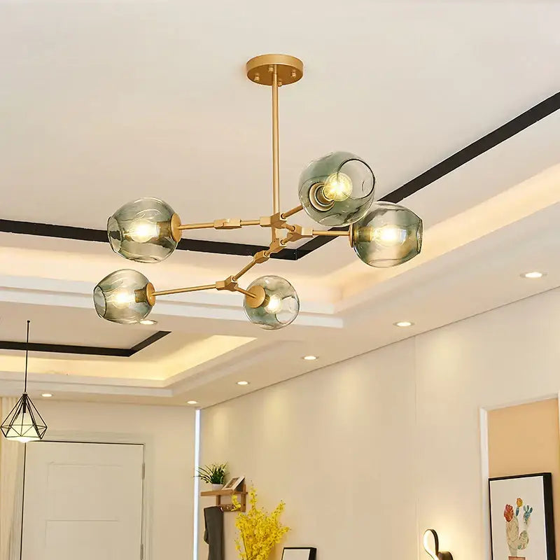 Green Glass Pendant Chandelier
