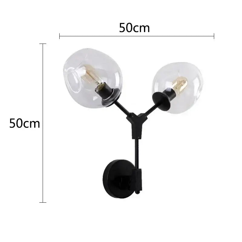 Gold Frosted Glass 2-Head Globe Sconce