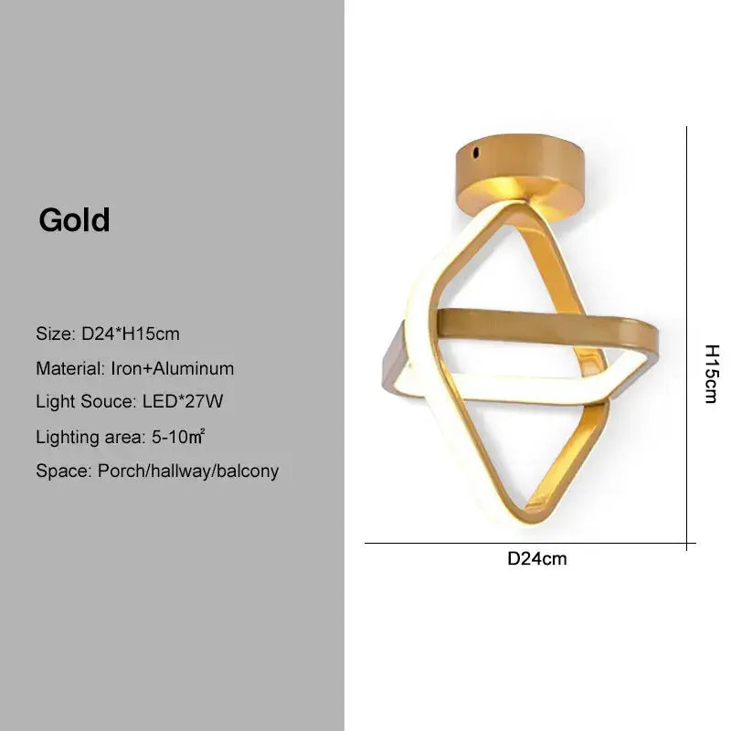 Black Gold Geometric Ceiling Light