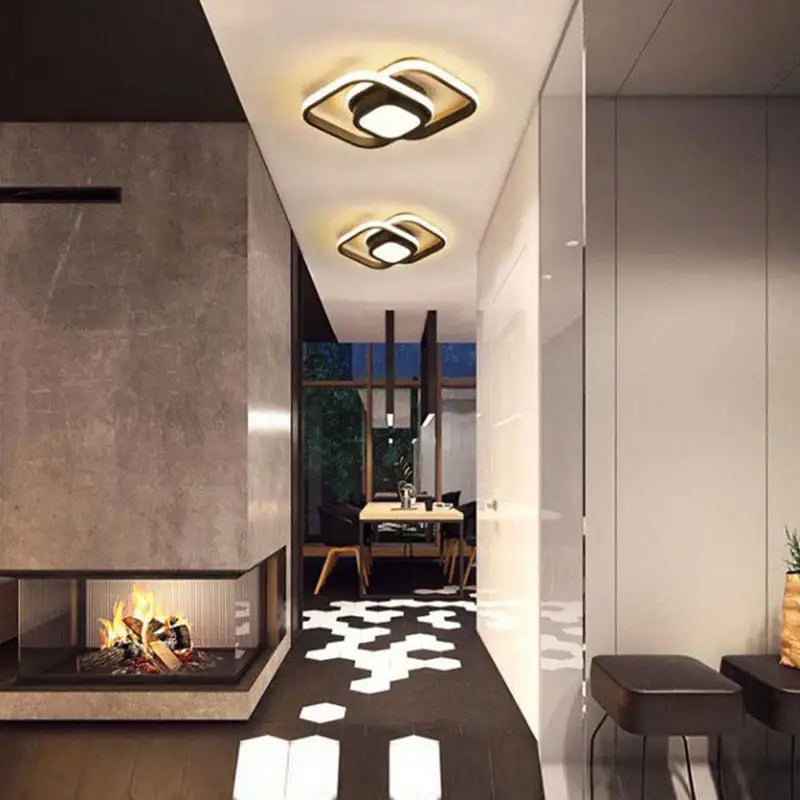 Black Gold Geometric Ceiling Light