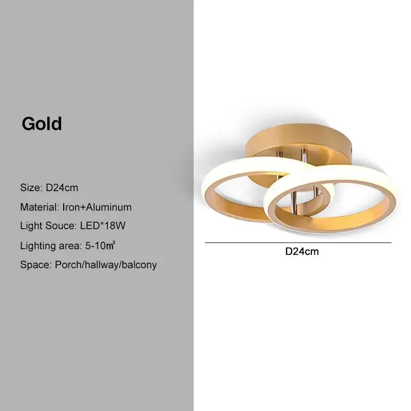 Black Gold Geometric Ceiling Light