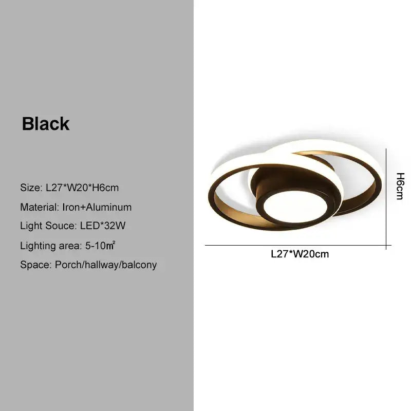 Black Gold Geometric Ceiling Light