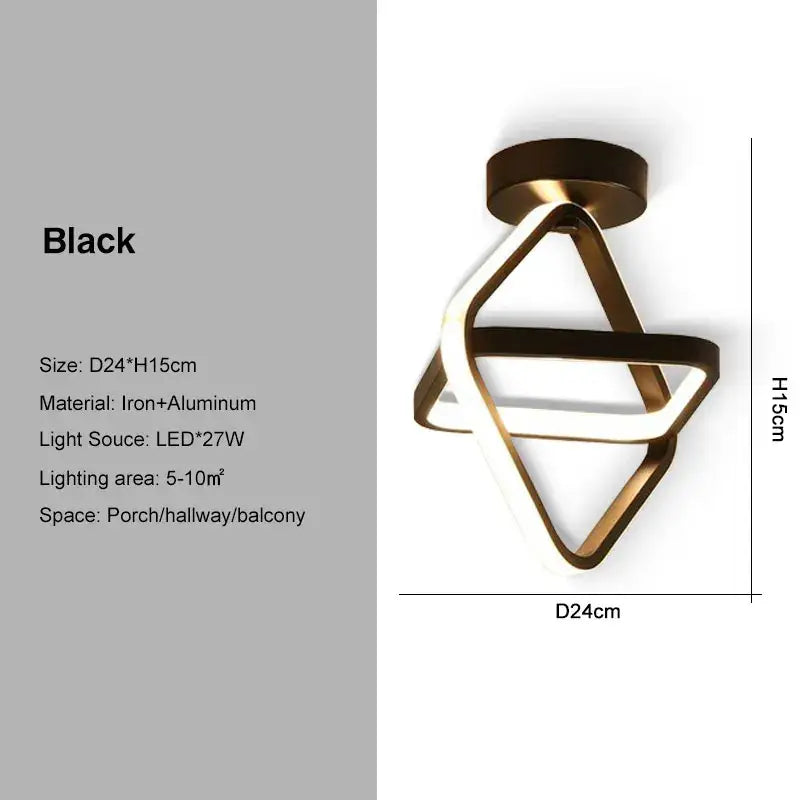 Black Gold Geometric Ceiling Light