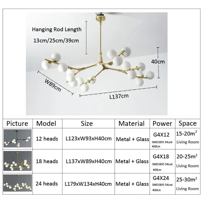 Black Gold Branch Chandelier